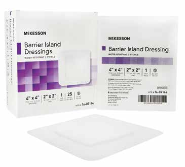 McKesson Barrier Island Dressings - 4" x 4" (2" x 2" Pad), Sterile