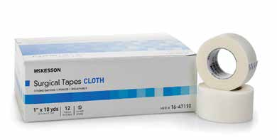 McKesson Cloth Surgical Tape - 1" x 10 yds., White, Non-Sterile