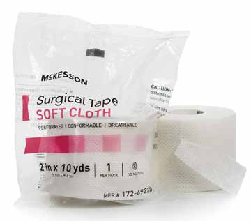 McKesson Cloth Surgical Tape, Perforated - 1" x 10 yds., White, Non-Sterile