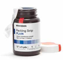 McKesson Plain Packing Strips - 1/4" x 5 yds. Per Bottle, Sterile