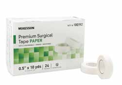 McKesson Premium Paper Surgical Tape - 1/2" x 10 yds., White, Non-Sterile