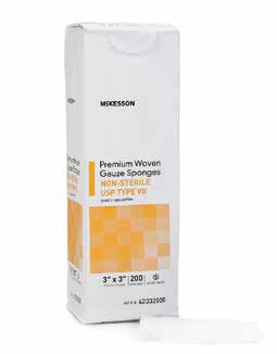 McKesson Premium Woven Gauze Sponges, Type VII - 2" x 2", 12-Ply, Non-Sterile