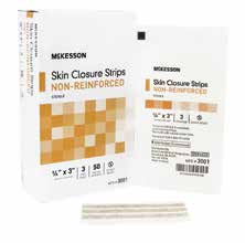 McKesson Skin Closure Strips - Non-Reinforced, Tan, Sterile, 1/8" x 3"