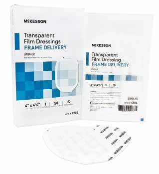 McKesson Transparent Film Dressings, Frame Delivery - 2 3/8" x 2 3/4", Sterile